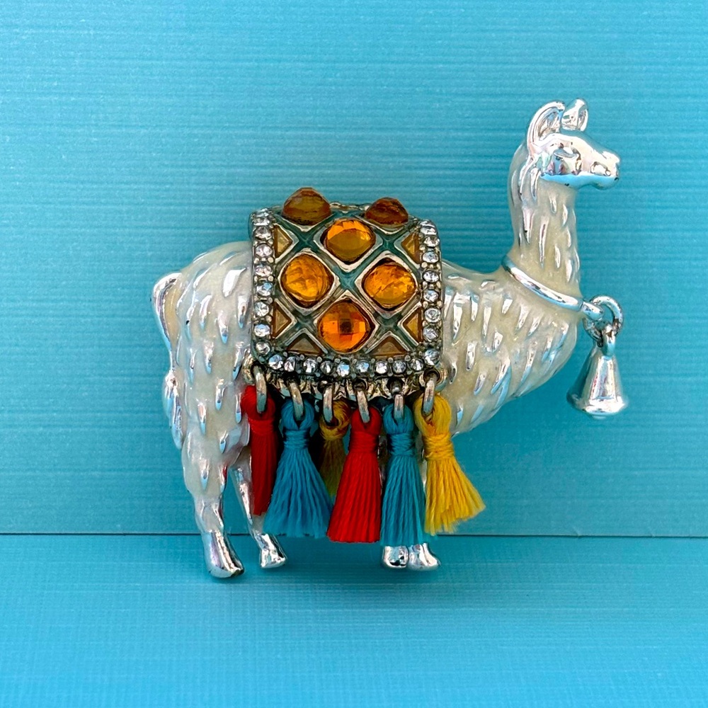 Llama brooch with simulated crystals by Napier
